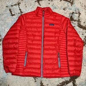 Patagonia Womens Down Sweater Puffer Jacket Size XL Red/Blue